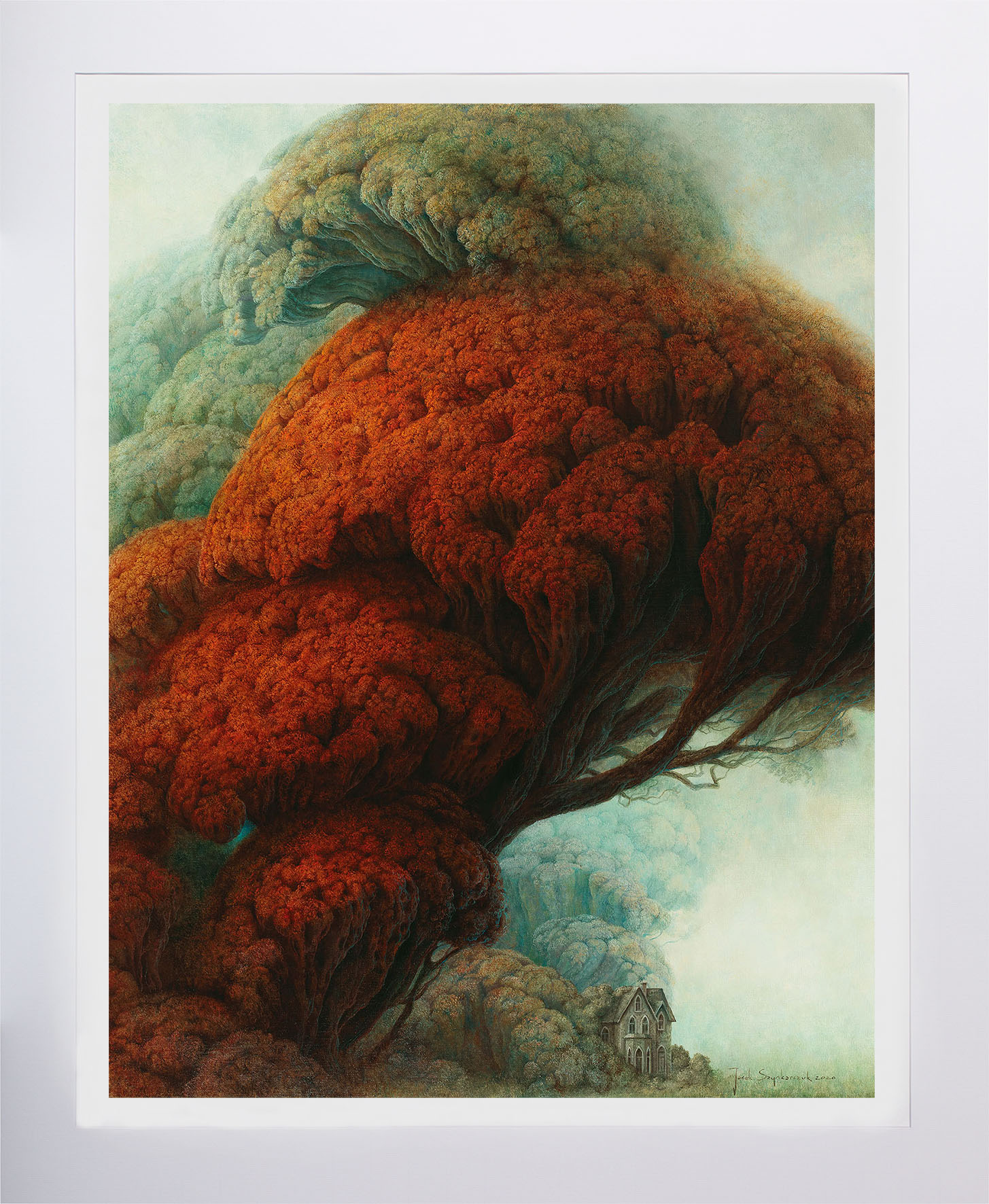 Jacek Szynkarczuk - reprodukcja obrazu "Dom pod czerwonym drzewem"