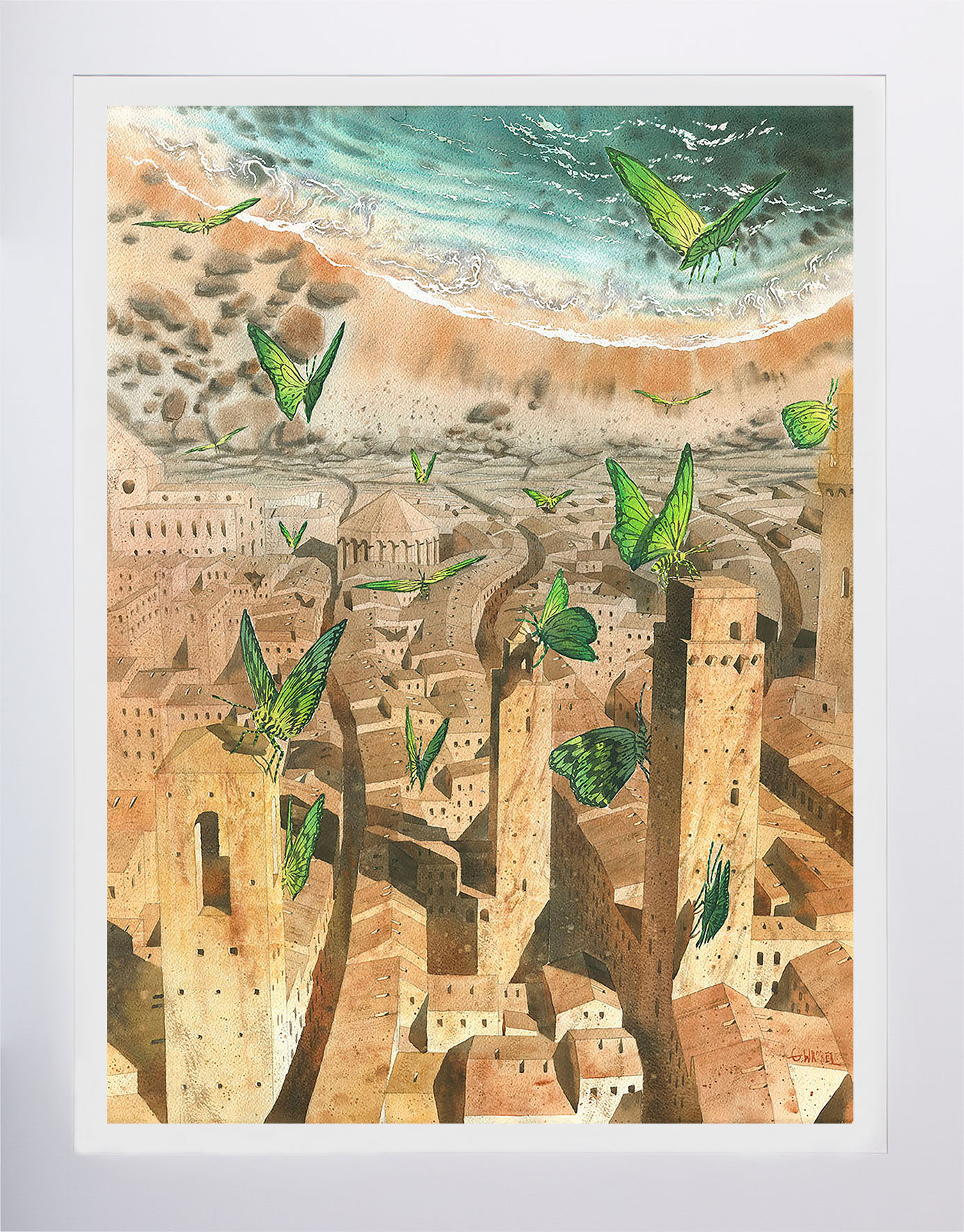 Grzegorz Wróbel - reprodukcja obrazu "Miasto. Góra"