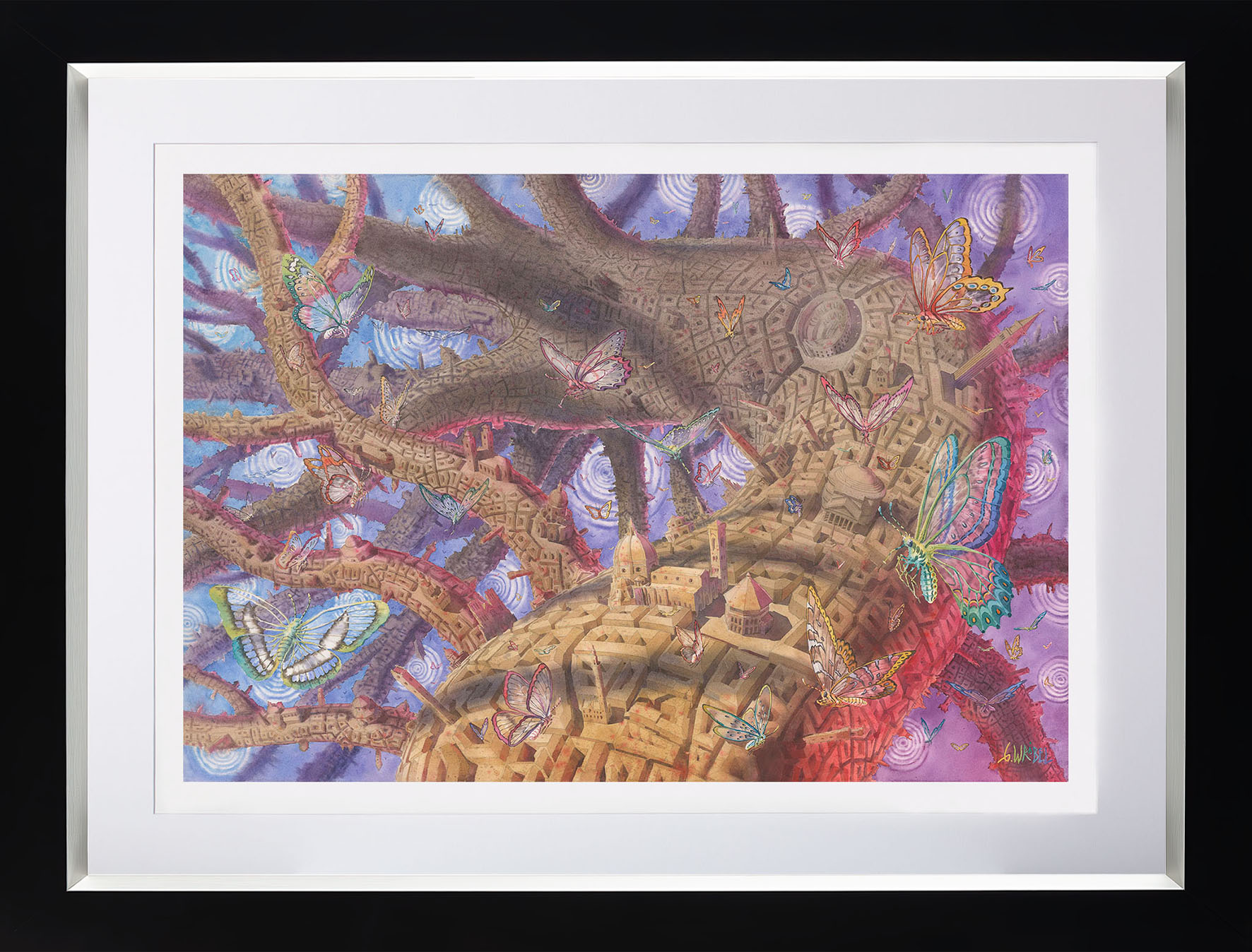 Grzegorz Wróbel - reprodukcja obrazu "Miasto motyli"