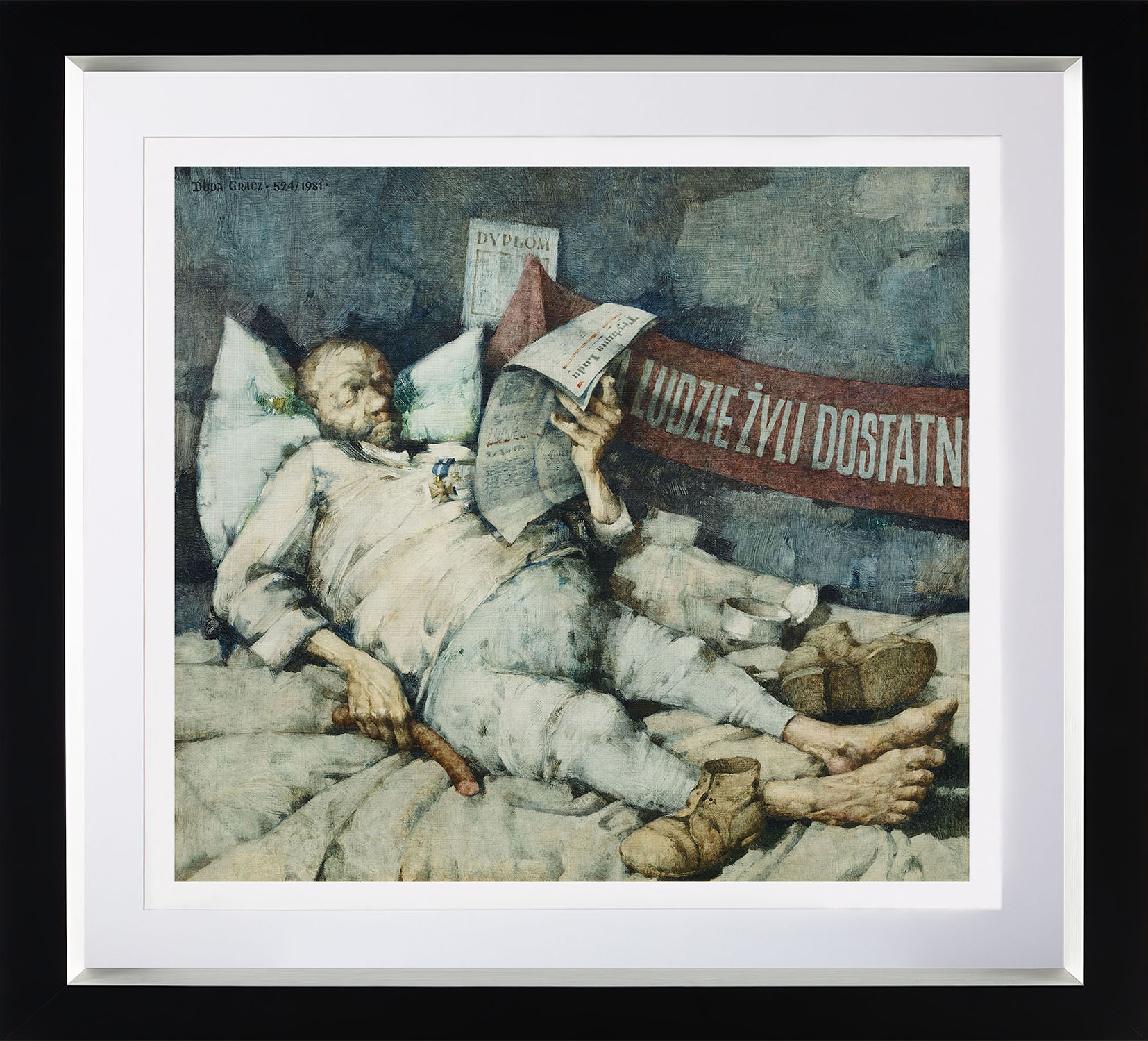 Jerzy Duda-Gracz - reprodukcja obrazu "Motyw polski z kiełbasą"